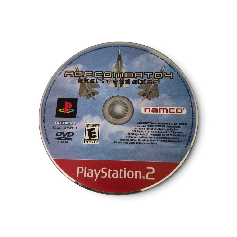 Namco Ace Combat 04 Shattered Skies PS2 Game Disc Only Blue/Red